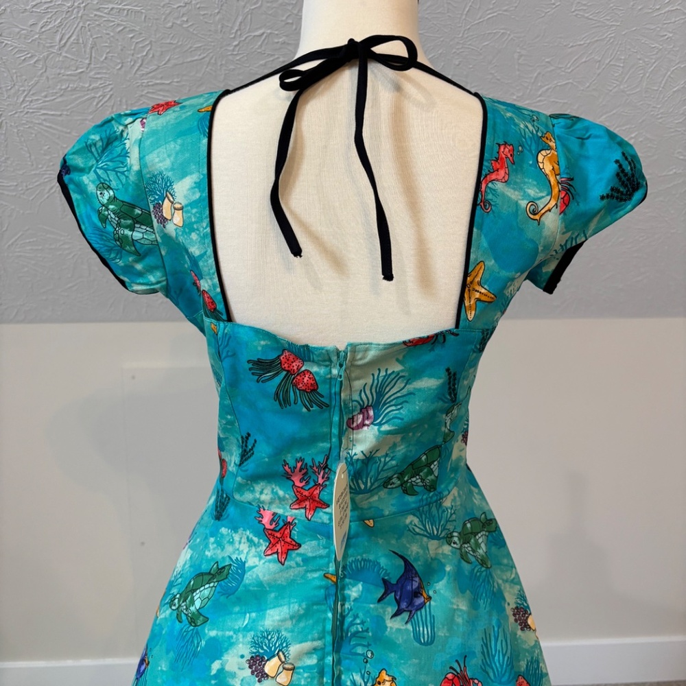 NWT! Lindy Bop Bella Dress in Seahorse Print XS - Picture 4 of 9